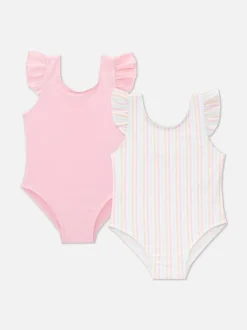 Stroje kąpielowe z falbanką, 2 szt.