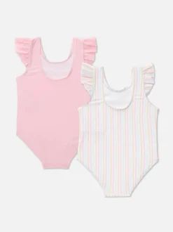 Stroje kąpielowe z falbanką, 2 szt.