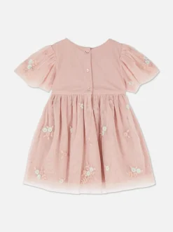 Sukienka tutu z haftowanymi motywami kwiatowymi