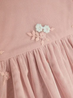 Sukienka tutu z haftowanymi motywami kwiatowymi