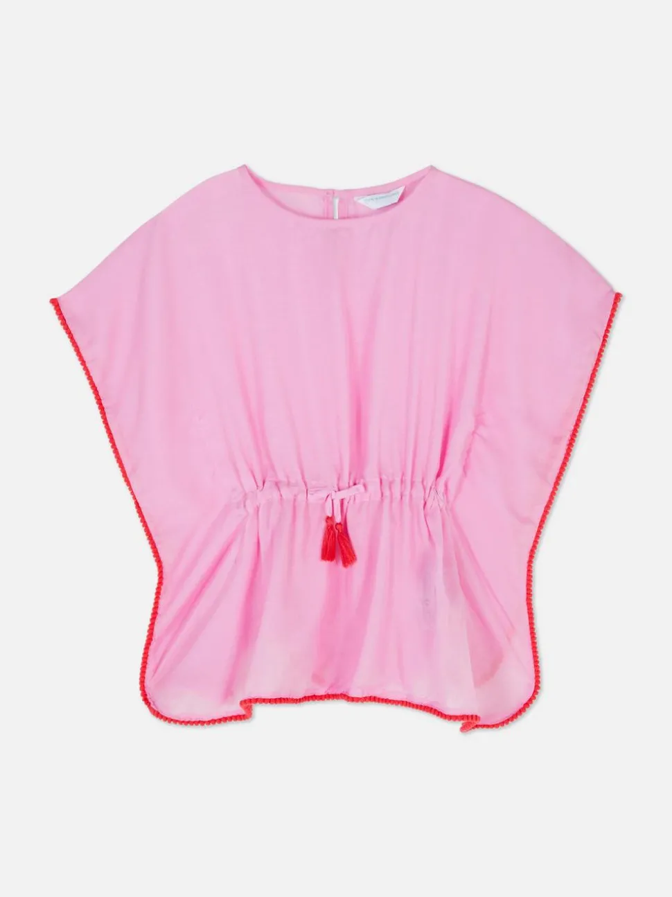 Sukienka typu kaftan z marszczeniami i frędzlami