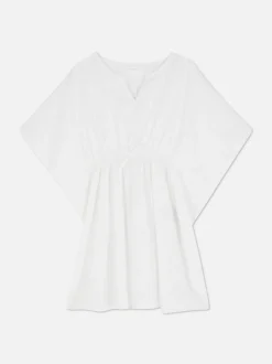 Sukienka typu kaftan z marszczoną talią