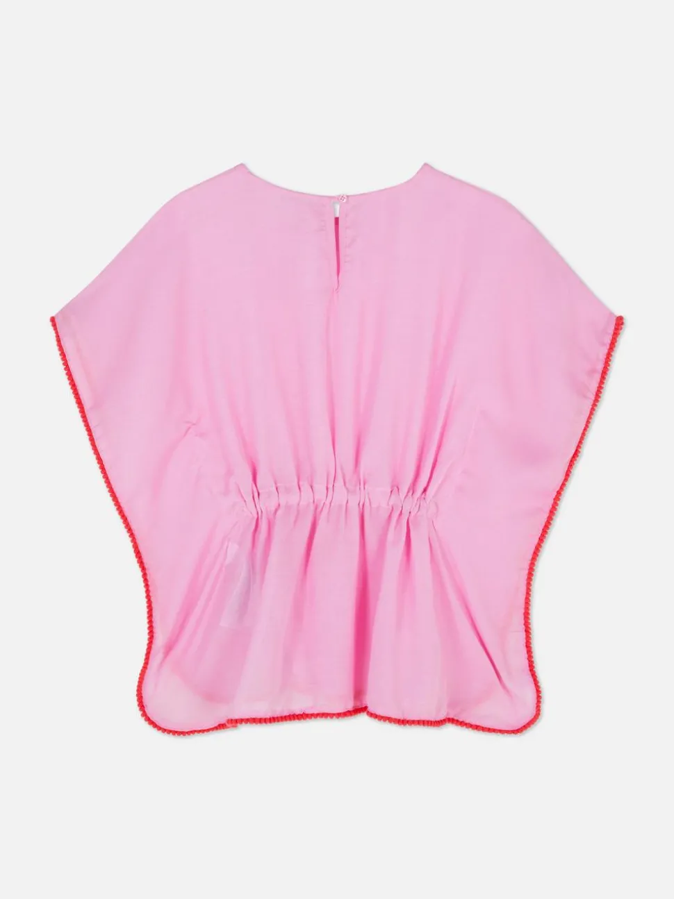 Sukienka typu kaftan z marszczeniami i frędzlami