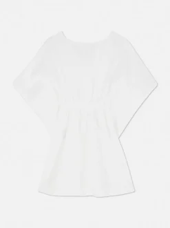 Sukienka typu kaftan z marszczoną talią