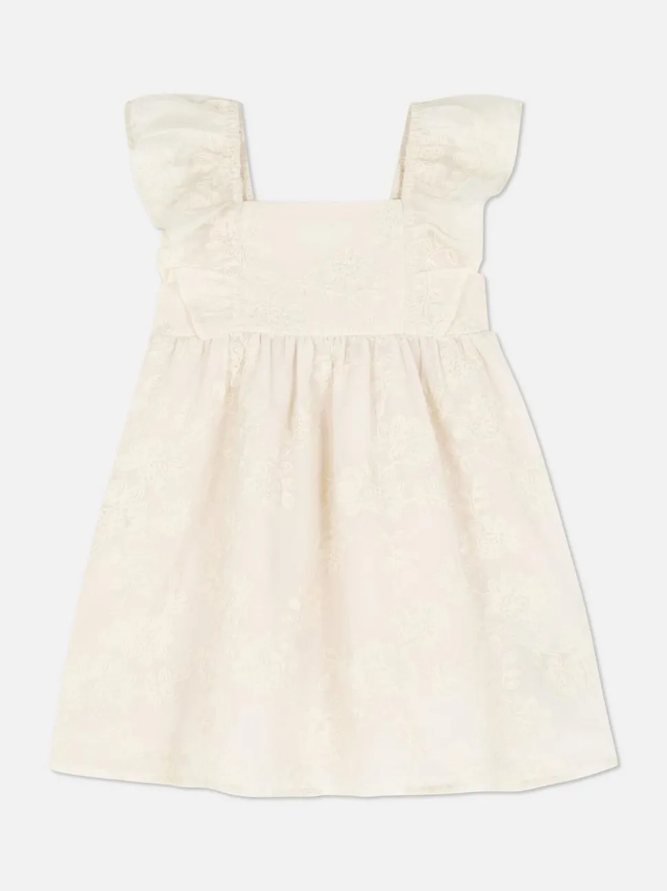 Sukienka z haftem i falbankami