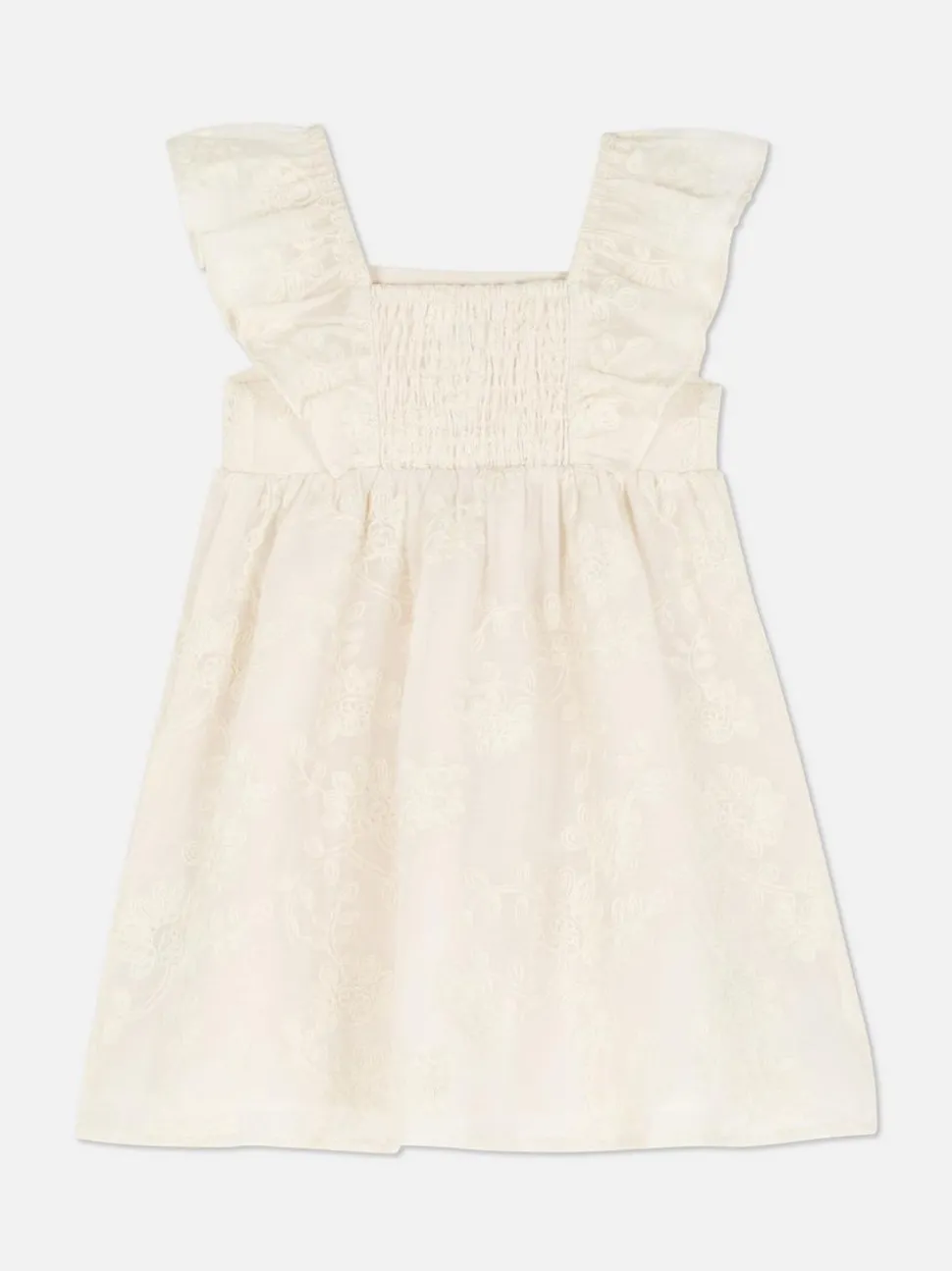 Sukienka z haftem i falbankami