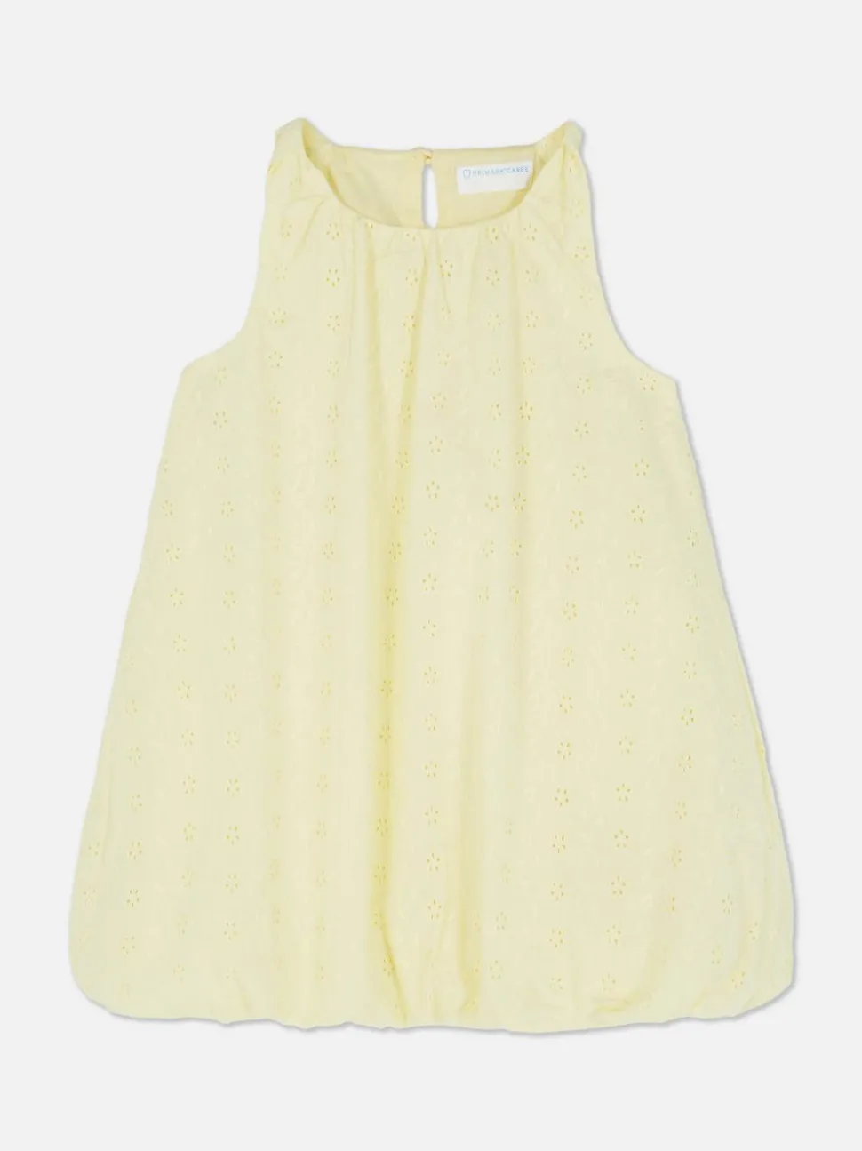 Sukienka z marszczonym obszyciem i haftem angielskim