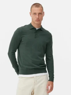 Sweter polo z długim rękawem