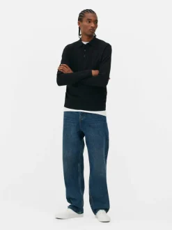 Sweter polo z długim rękawem