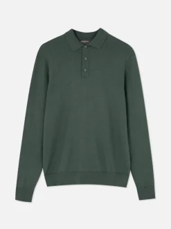 Sweter polo z długim rękawem