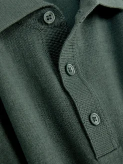 Sweter polo z długim rękawem