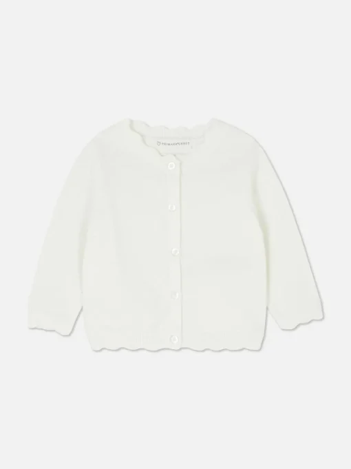 Sweter rozpinany z muszelkowym wykończeniem