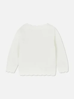 Sweter rozpinany z muszelkowym wykończeniem