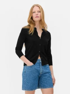 Sweter rozpinany z okrągłym dekoltem