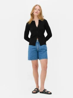 Sweter rozpinany z okrągłym dekoltem