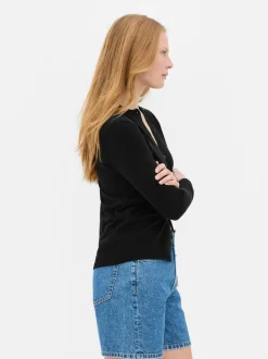 Sweter rozpinany z okrągłym dekoltem