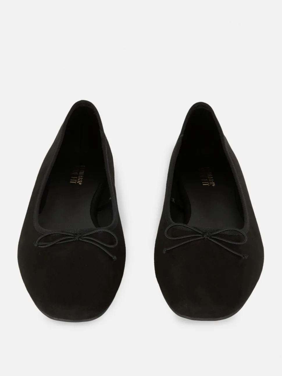 Szerokie baleriny ze sztucznego zamszu z kokardkami