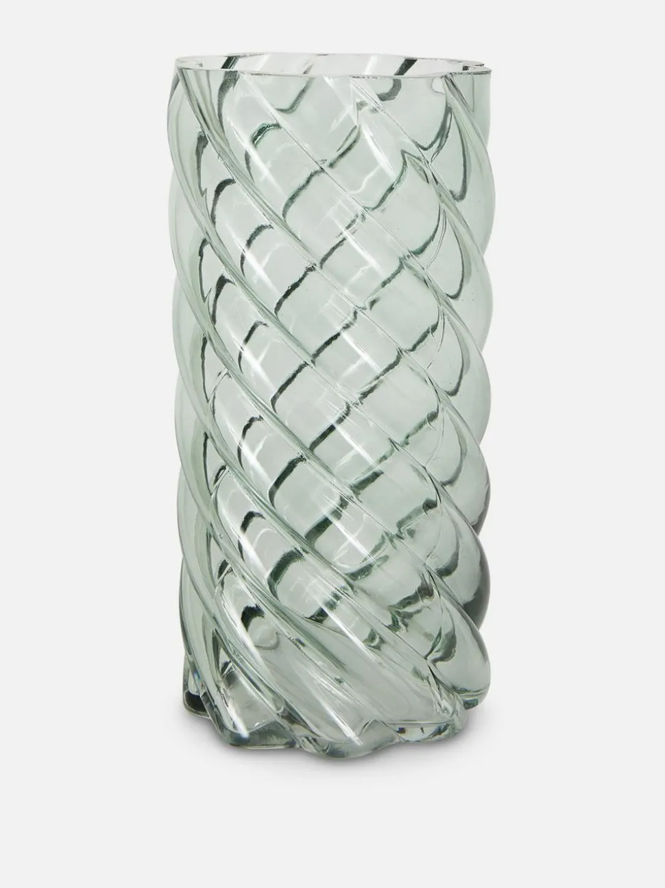 Szklany wazon z kręconym wzorem