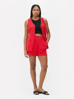 Szorty bermudy z lnu