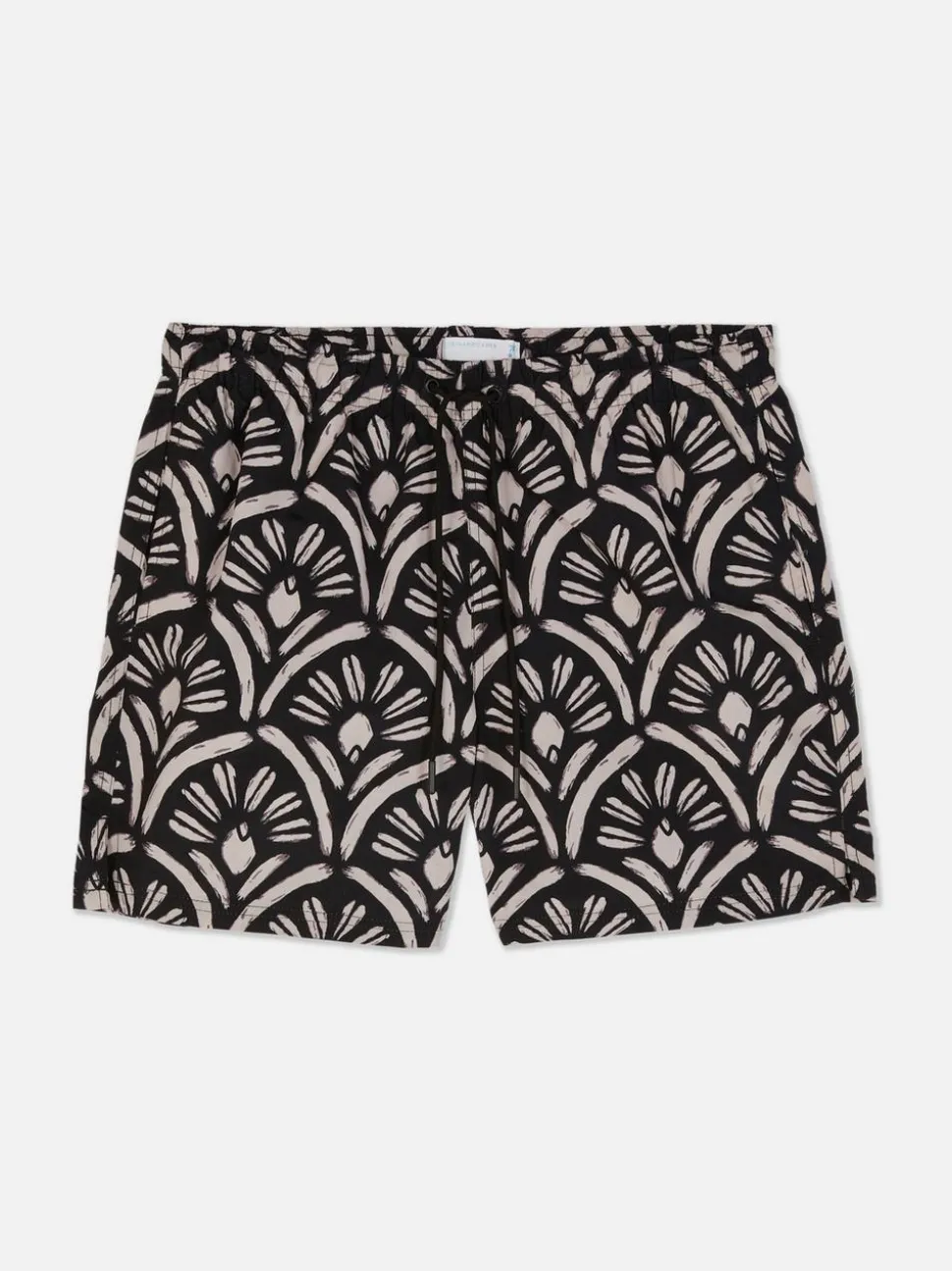 Szorty kąpielowe w abstrakcyjny wzór ze sznurkiem