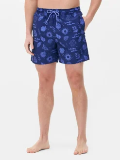 Szorty kąpielowe z abstrakcyjnym wzorem