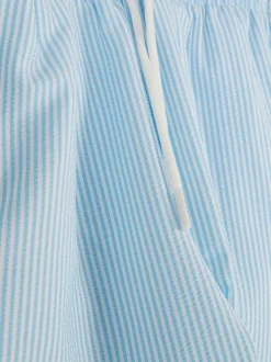 Szorty kąpielowe z tkaniny seersucker ze sznurkiem