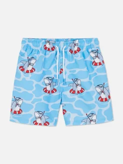 Szorty kąpielowe ze sznurkiem i nadrukiem