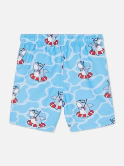 Szorty kąpielowe ze sznurkiem i nadrukiem