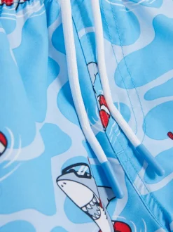 Szorty kąpielowe ze sznurkiem i nadrukiem