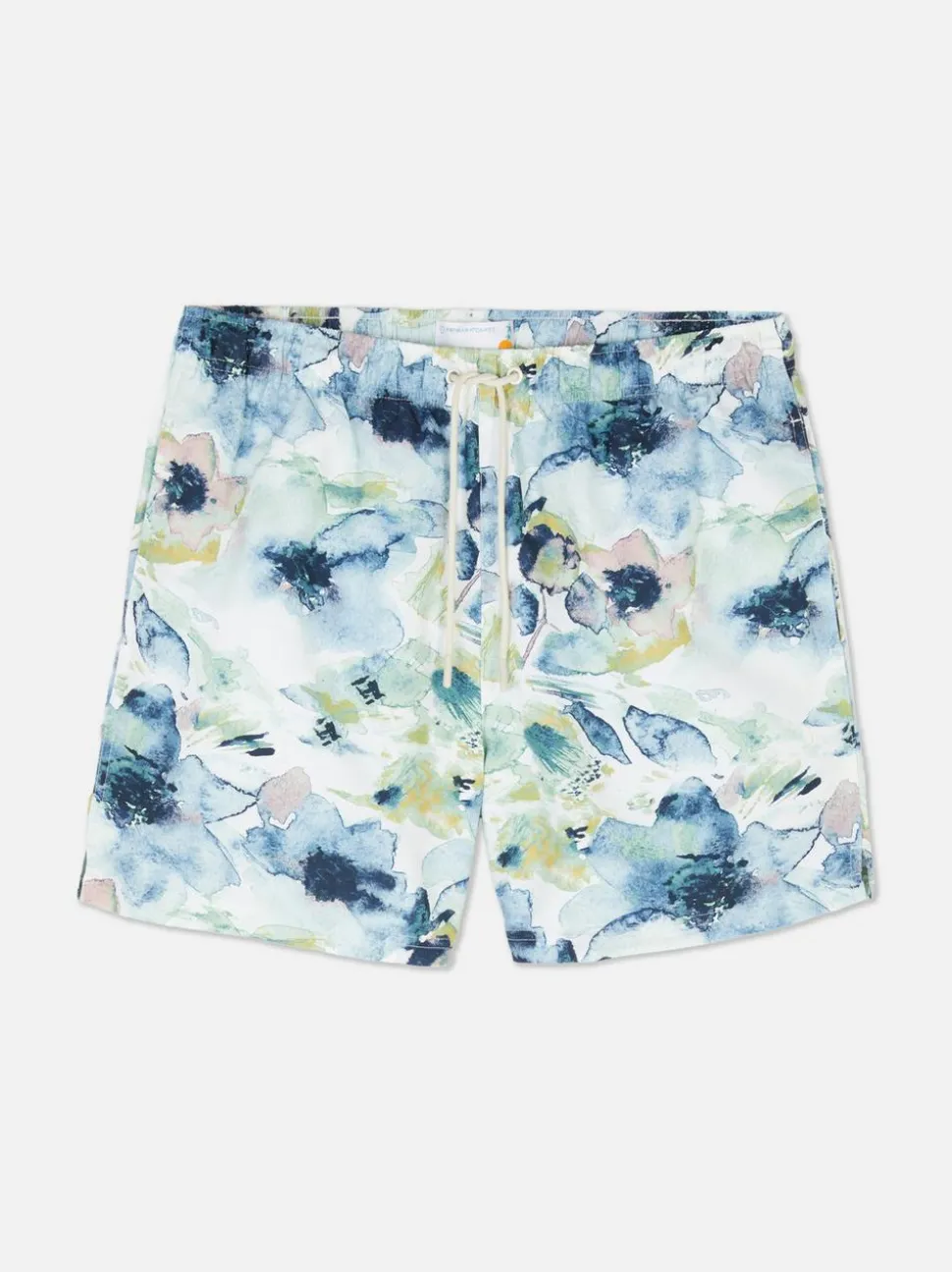 Szorty kąpielowe ze sznurkiem w akwarelowe kwiaty