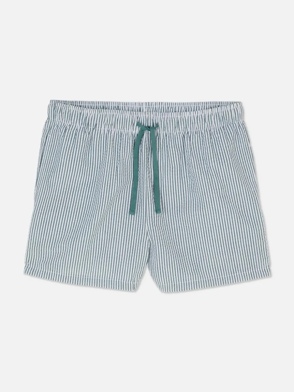 Szorty od piżamy w paski z tkaniny seersucker