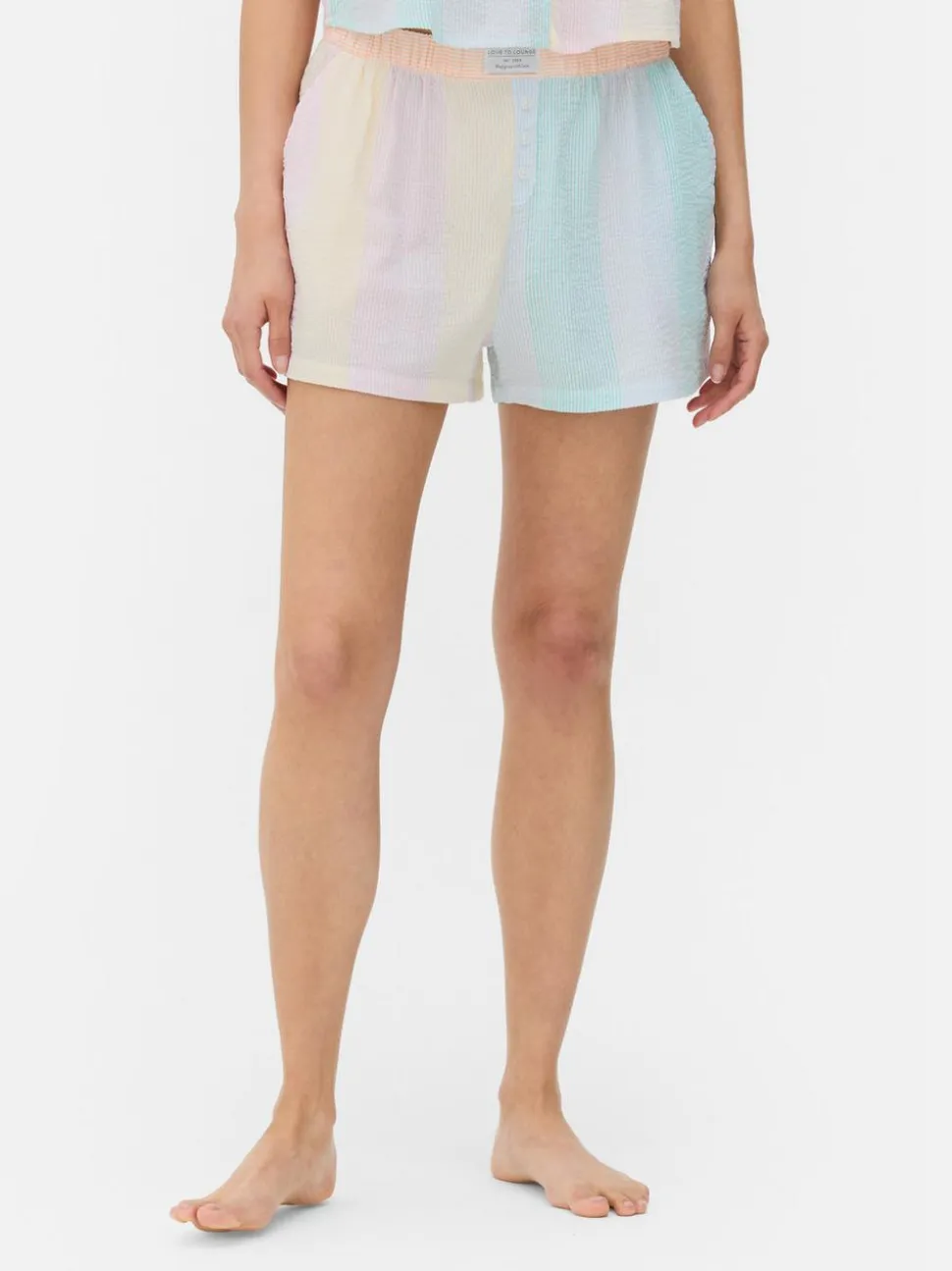 Szorty od piżamy z tkaniny seersucker