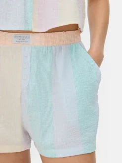 Szorty od piżamy z tkaniny seersucker