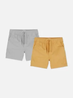 Szorty z tkaniny ściągane sznurkiem, 2 pary