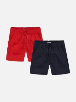 Szorty z tkaniny ściągane sznurkiem, 2 pary