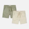 Szorty z tkaniny ściągane sznurkiem, 2 pary