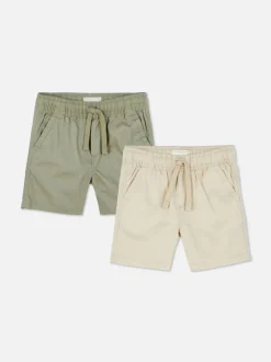Szorty z tkaniny ściągane sznurkiem, 2 pary