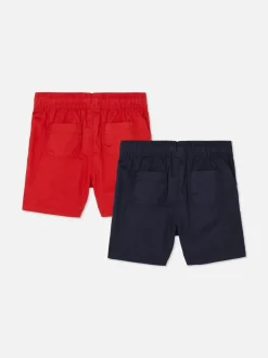 Szorty z tkaniny ściągane sznurkiem, 2 pary