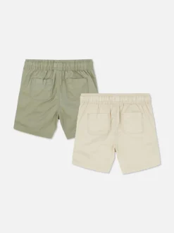 Szorty z tkaniny ściągane sznurkiem, 2 pary