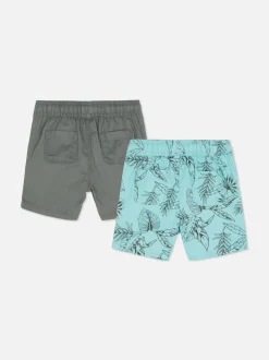 Szorty z tkaniny ściągane sznurkiem, 2 pary
