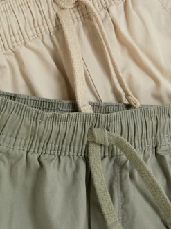 Szorty z tkaniny ściągane sznurkiem, 2 pary