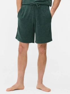 Szorty z tkaniny frotte ze sznurkiem ściągającym