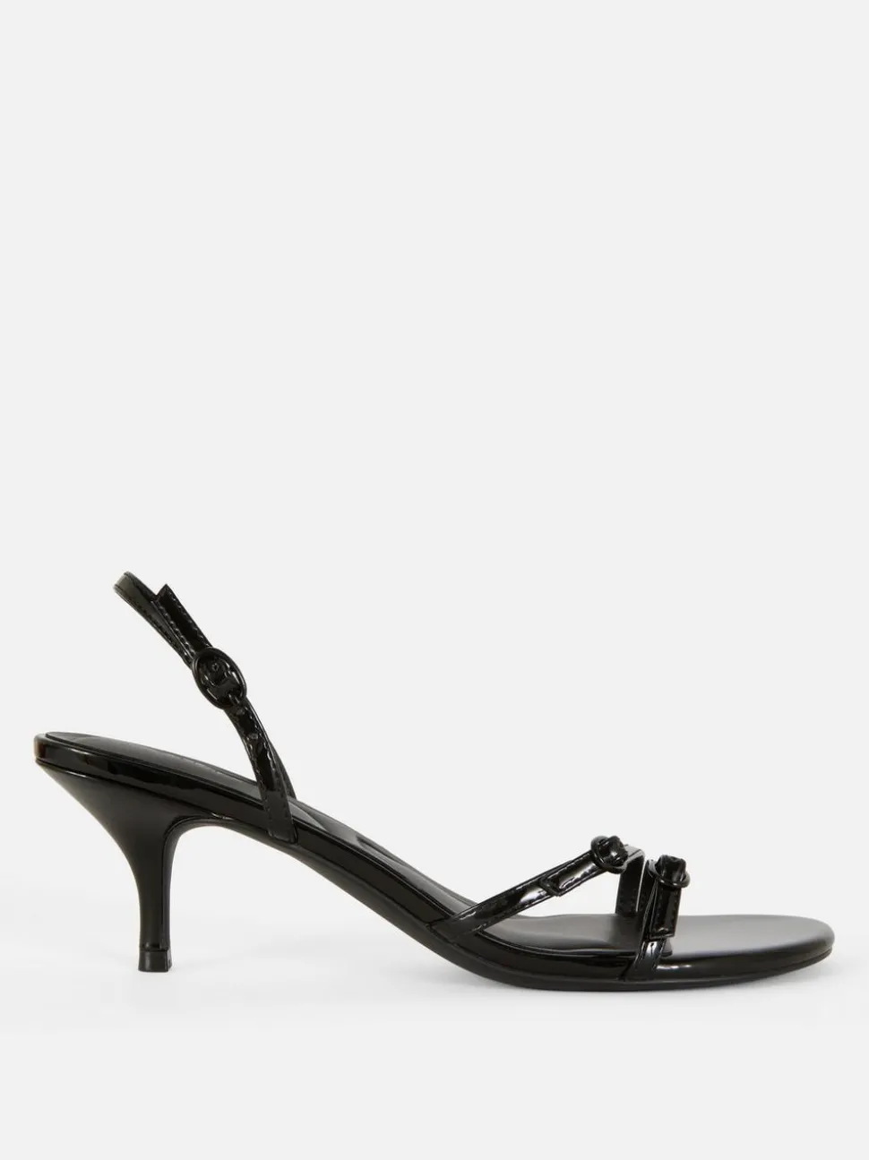 Szpilki z tylnym paskiem i obcasem typu kaczuszka