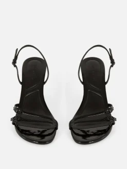 Szpilki z tylnym paskiem i obcasem typu kaczuszka