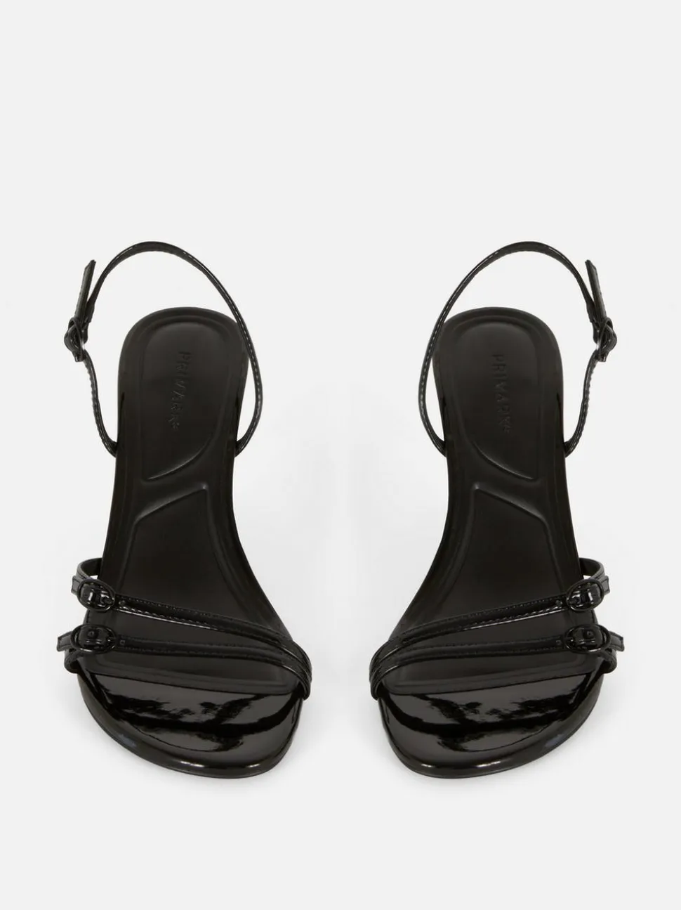 Szpilki z tylnym paskiem i obcasem typu kaczuszka