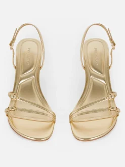 Szpilki z tylnym paskiem i obcasem typu kaczuszka