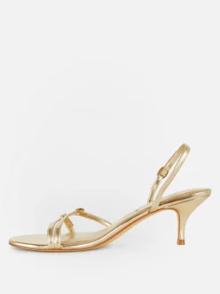 Szpilki z tylnym paskiem i obcasem typu kaczuszka