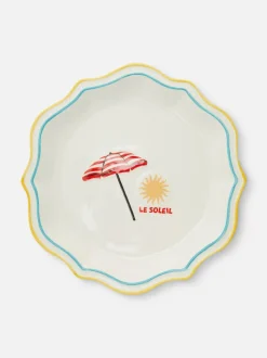Talerz retro z pofalowanym brzegiem