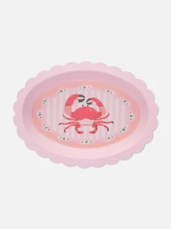 Talerzyk z motywem kraba i pofalowaną krawędzią