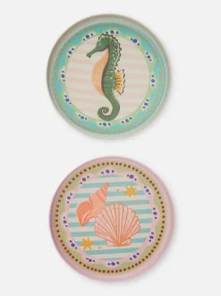 Talerzyki deserowe z morskimi motywami, 2 szt.